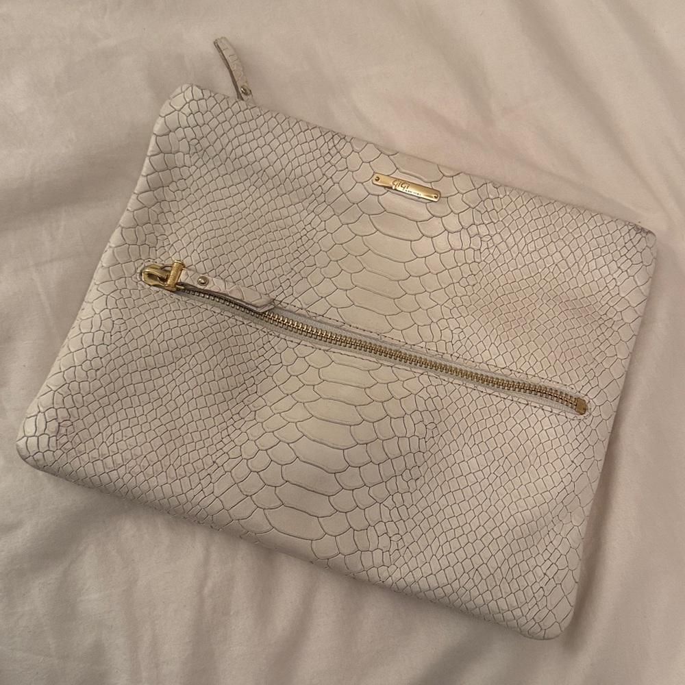 GiGi New York White Textured Clutch